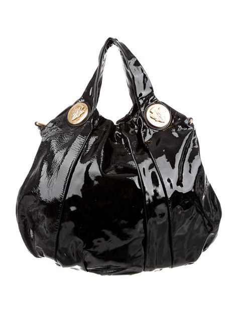 gucci patent leather handbag|black patent leather evening bag.